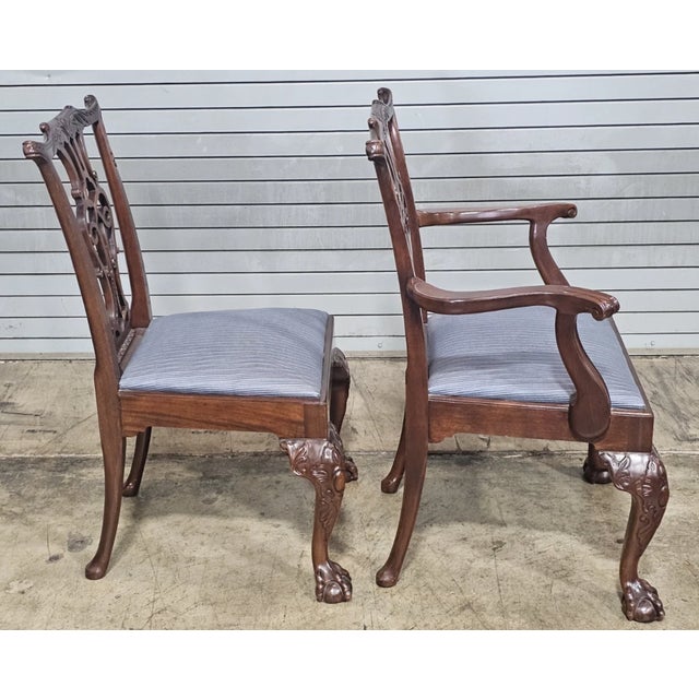 Brown Late 20th Century Set of 8 Baker Stately Homes Mahogany Chippendale Dining Chairs Claw and Ball For Sale - Image 8 of 18