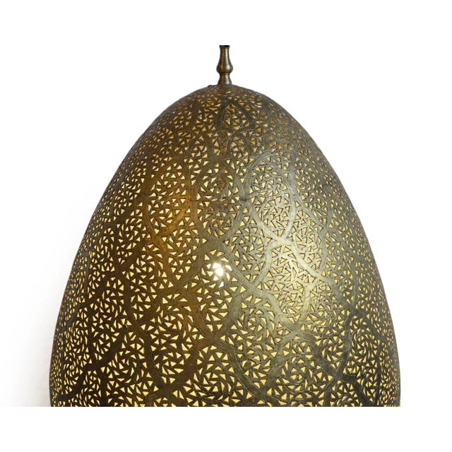 Vintage Dasha Brass Egg Indian Pendant Light For Sale - Image 4 of 8