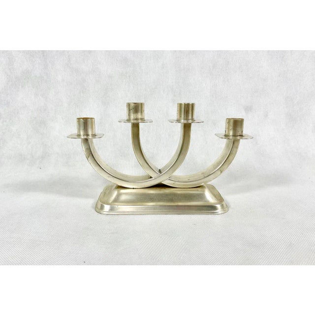 Art Deco Silver Plated Candleholder from Quist, Esslingen, 1950s For Sale - Image 4 of 10