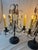Beautiful set of French Girandole Candelabra lamps. Rewired and working, beautiful patina on lamp, new cardboard socket...