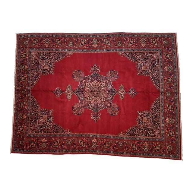 1950's Antique Persian Tabriz Rug , 11'2" X 14'6" For Sale