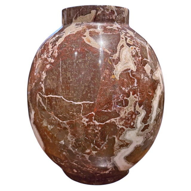 Pair of Red Marble Vases For Sale - Image 10 of 16