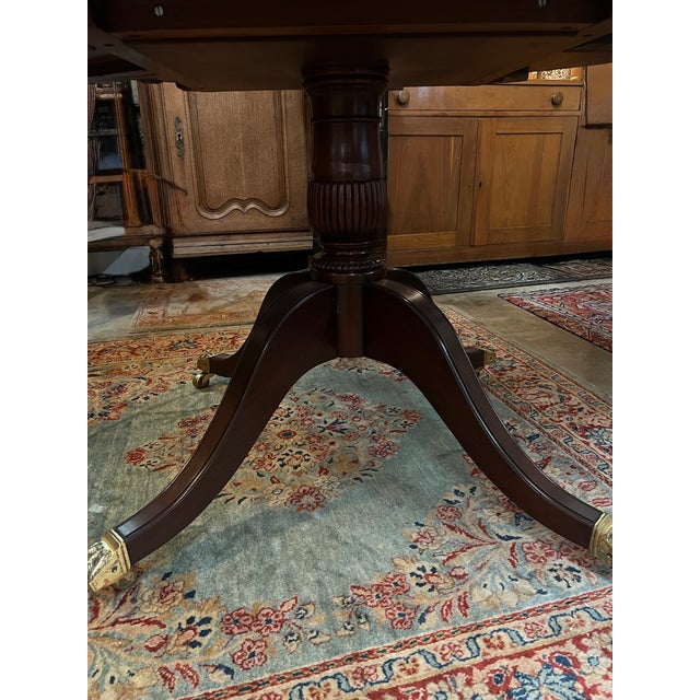 Early 20th Century Mahogany Regency 78" Round Dining Table For Sale - Image 4 of 10