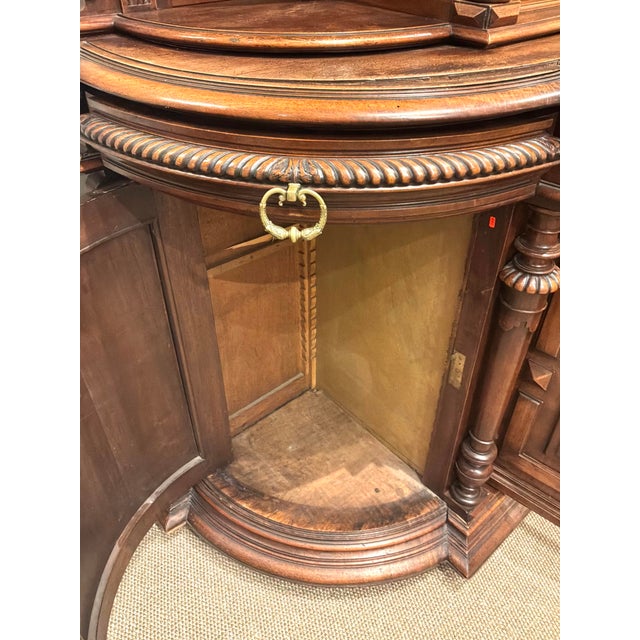 Late 19th Century Monumental French Henri II Walnut Buffet À Deux Corps France, Circa 1880–1900 For Sale - Image 5 of 12
