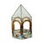 Very nice gazebo, candle holder, display object made entirely of stained glass; the colored flowers at the bottom are...