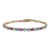 15.25 Carat Emerald, Ruby and Sapphire 14k Yellow Gold Tennis Bracelet For Sale
