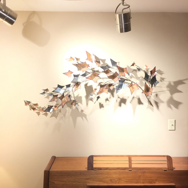 1981 Curtis Jere Mid Century Modern Autumn Leaves Hanging Wall