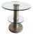 Very Nice Brushed Metal and Glass Round Occasionable Table, circa 1960 For Sale