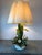 1960s Mid-Century Modern Tole Safran & Glucksman Floral Table Lamp and Scalloped Silk Shade - 38" Tall For Sale - Image 4 of 17