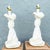 Striking pair of vintage sculptural table lamps in the iconic style of John Dickinson, featuring dramatic draped and...
