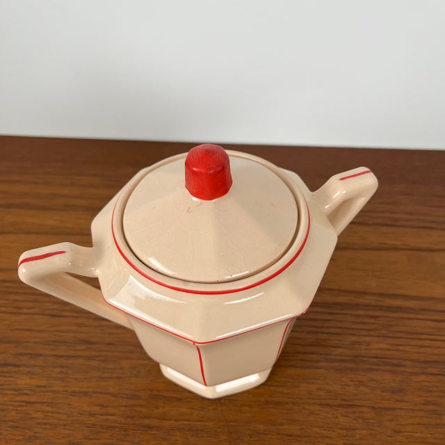 Art Deco Pink and Red Tea Set, 1890s, Set of 9 For Sale - Image 15 of 18