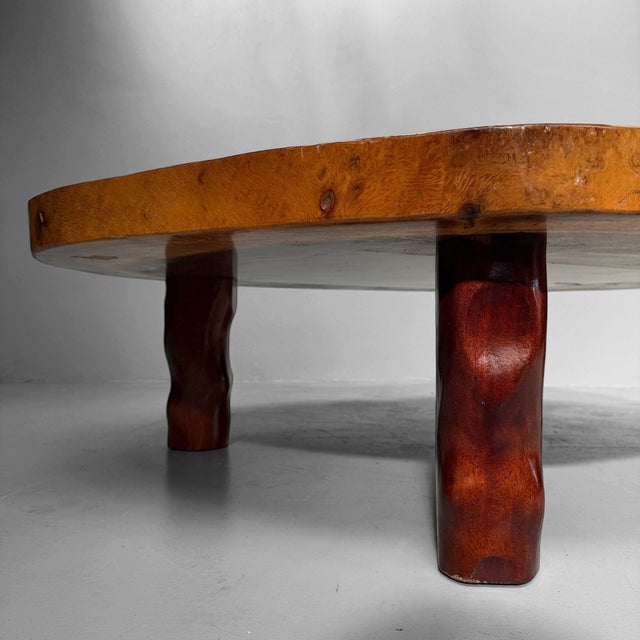 1960s Vintage Japanese Keyaki Tree Trunk Table, 1960s For Sale - Image 5 of 14
