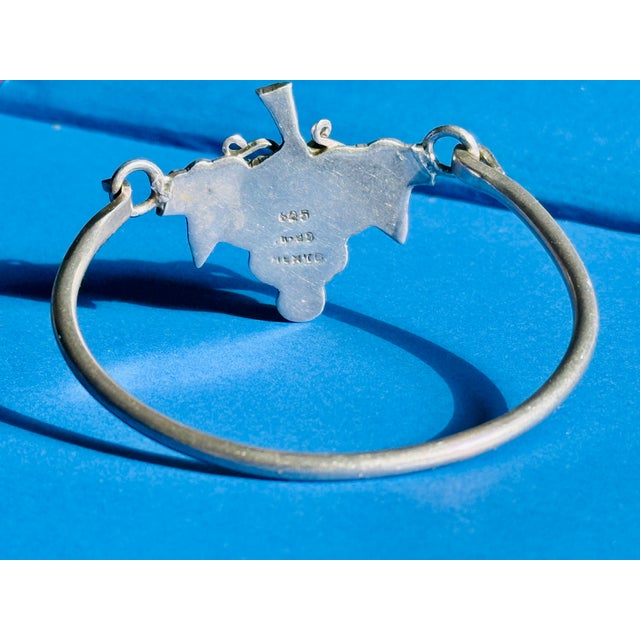 Mid Century Mexican Sterling Silver Grape Cluster Split Cuff Bracelet For Sale - Image 9 of 9