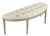 Louis Demilune Curve Tufted Bench - Linen Cotton / Sage Gray Painted Frame For Sale