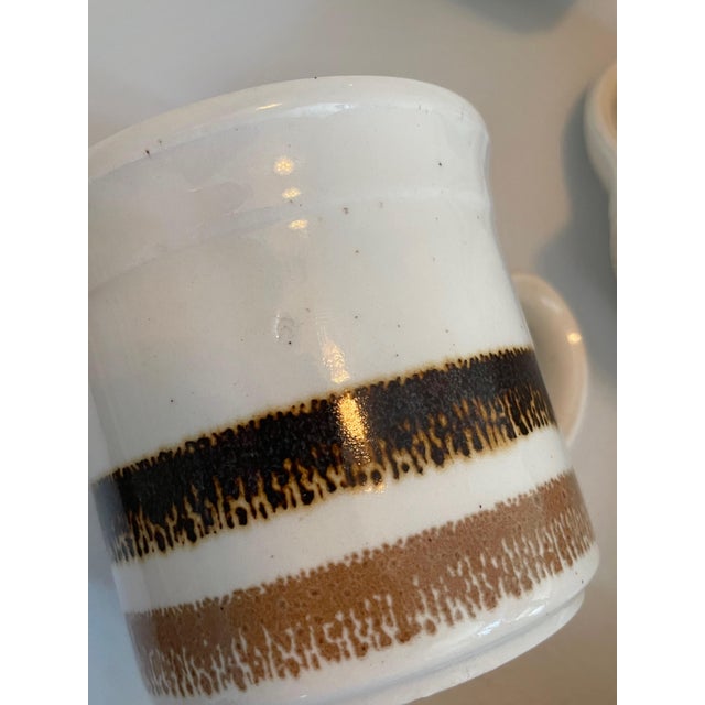 Vintage Bilton's Stripe Stoneware Coffee Mugs Made in England Set of