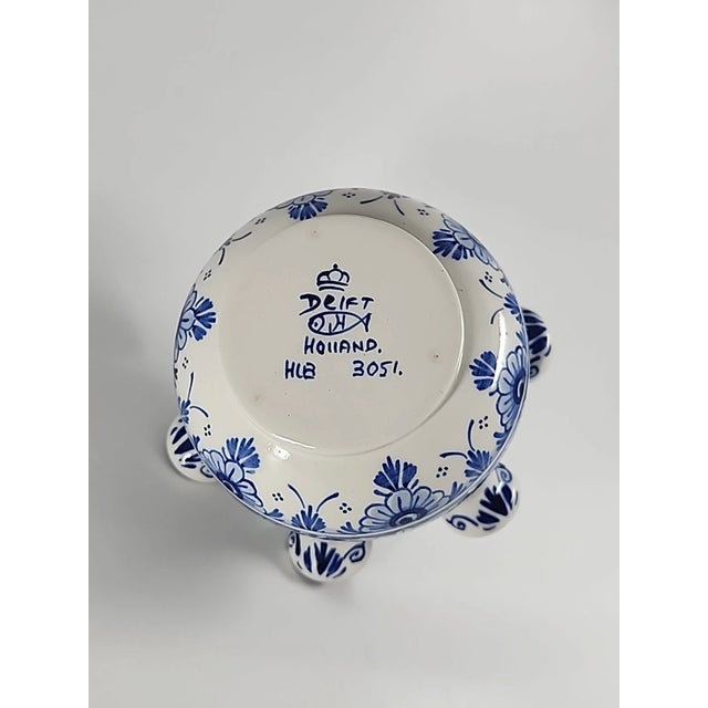 Blue Vintage Delft Blue 7 Arms Sprout Hand Painted Tulip Ceramic Vase For Sale - Image 8 of 8