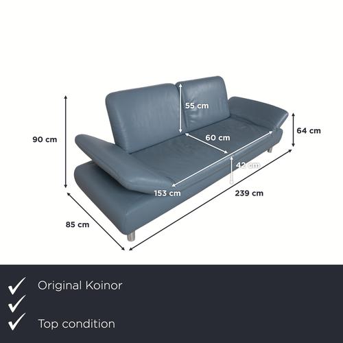 with this blue leather three-seater sofa from KOINOR, you'll bring a true comfort highlight into your home, instantly...