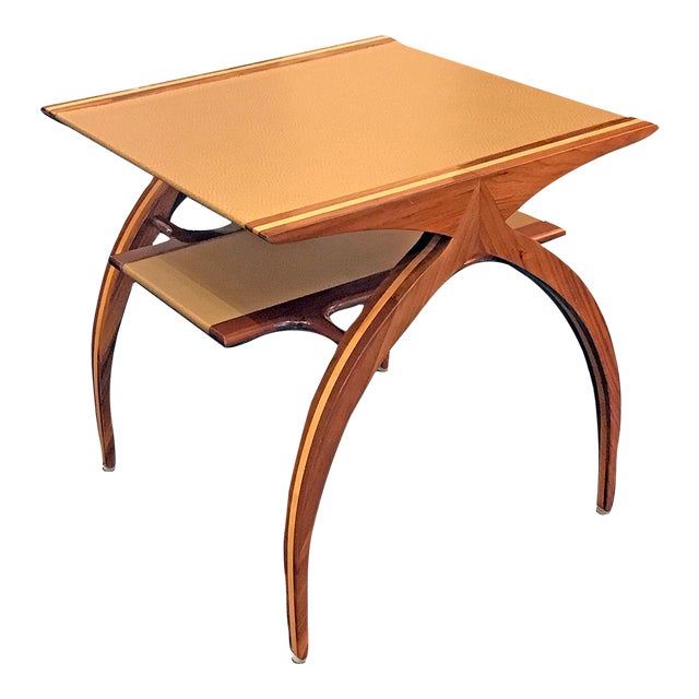 1960s Mid Century Side Table With Exotic Fruitwood For Sale