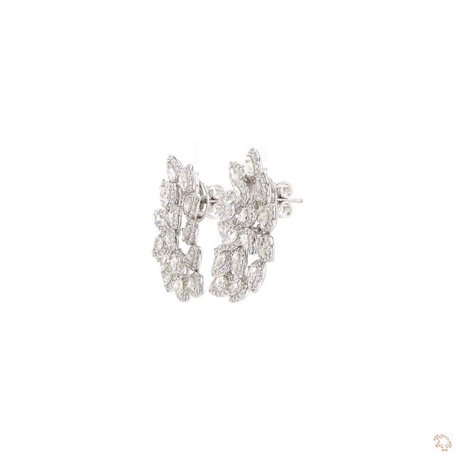 Modern 3.97 Carat Rose Cut Diamond Gold Earrings, Pair For Sale - Image 3 of 9