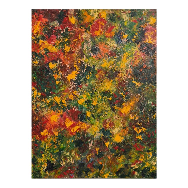 Untitled Abstract Expressionist Impasto Oil Painting, Signed For Sale