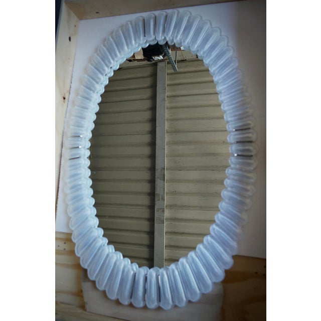 Mid-Century Italian Murano Art Glass and Chrome Wall Mirror, 2000s For Sale - Image 10 of 10
