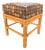 Vintage Rattan & Coconut Shell Stool / Ottoman For Sale