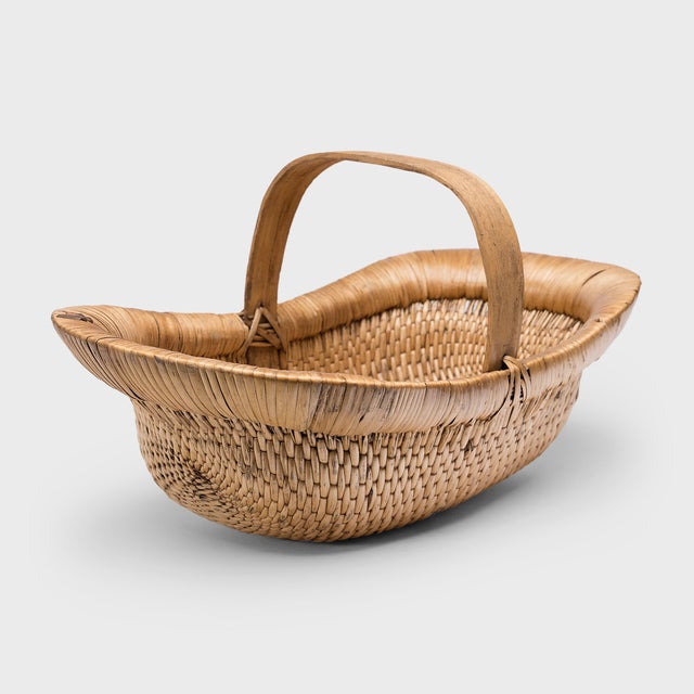 Chinese Woven Market Basket, C. 1900 For Sale - Image 4 of 5