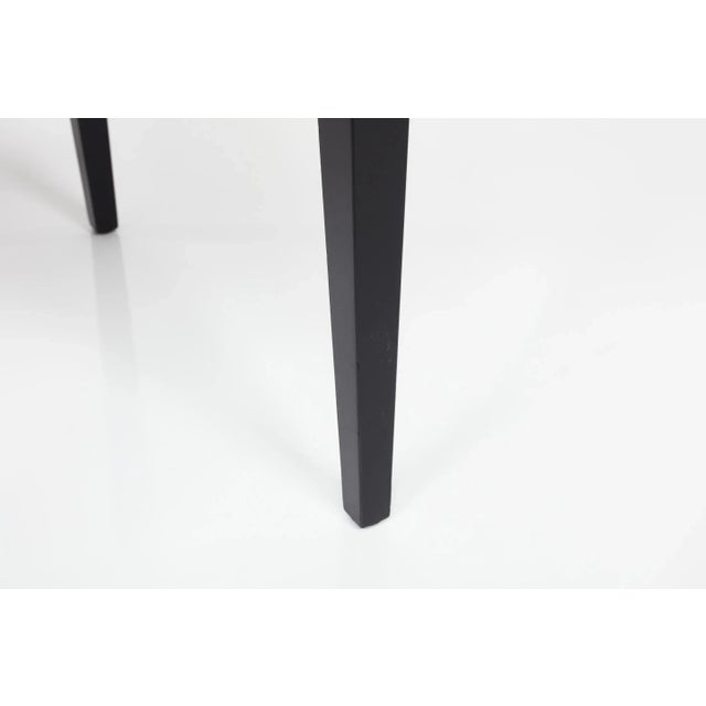 Tommi Parzinger Green Leather Occasional Table, Model No. 3303, Ca. 1955 Ebonized Wood, Embossed Leather. For Sale - Image 9 of 11