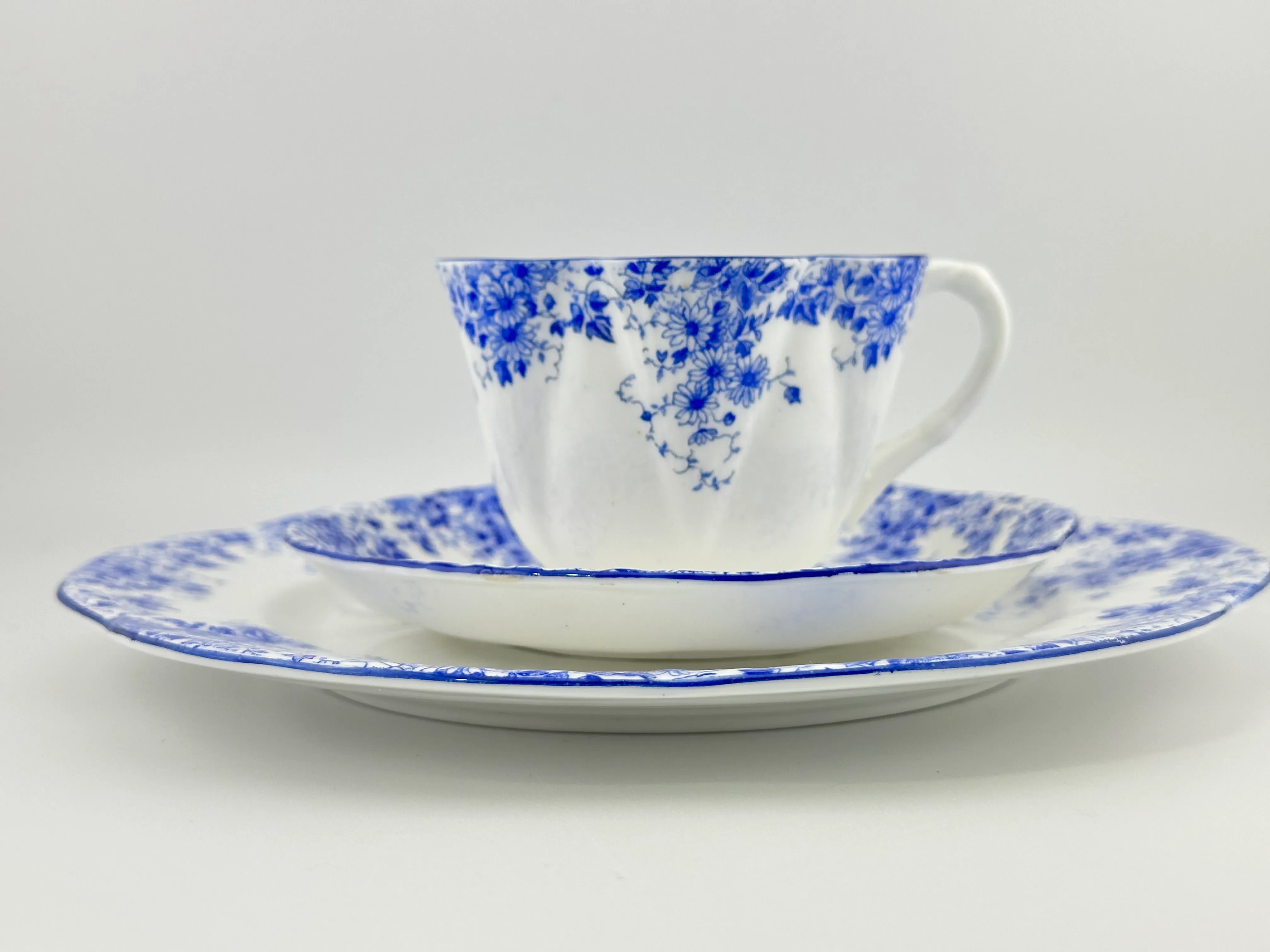 Shelley Dainty Blue Trio, English Bone China, Vintage Shelley 3