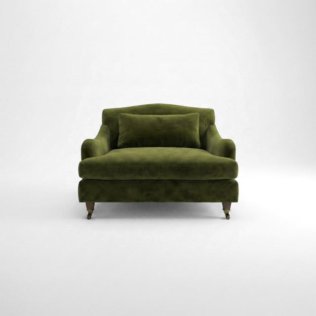 Sophie Conran Felix Loveseat in Moss Velvet For Sale In Charlotte - Image 6 of 6