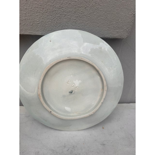 French Majolica Oyster Plate With Lemon Circa 1890 For Sale - Image 4 of 4