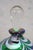 Bottle Green Vintage Iridescent Art Glass Pulled Feather Perfume Bottle & Applicator 5" For Sale - Image 8 of 15