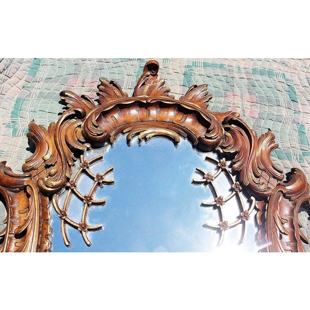 1850's Carved French Rococo Mirror For Sale - Image 5 of 9