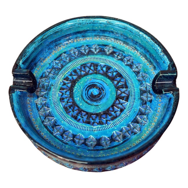 Aldo Londi for Bitossi Large Rimini Blu Cigar Ashtray or Ceramic Catchall Tray For Sale