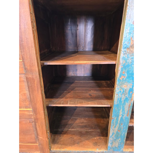 Early 20th Century Blue Painted Shop Desk / Standing Work Station For Sale - Image 4 of 8