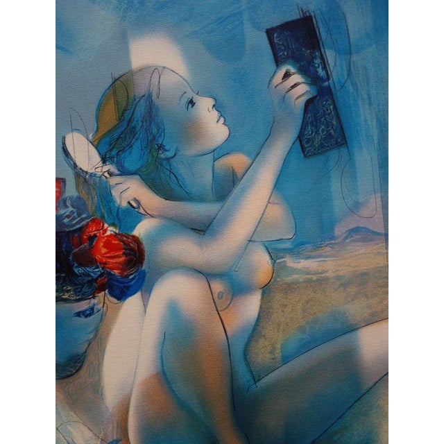 Jean-Baptiste Valadie, Blue Breeze: Mother and Daughter, Original Lithograph For Sale - Image 3 of 7