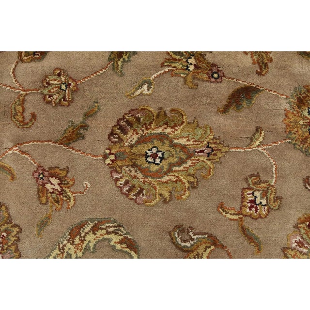Agra Rug 8’1” X 10’2” Beige Wool/Silk Traditional Hand-Knotted Oriental Carpet For Sale - Image 9 of 12