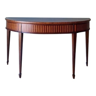 Federal Style Mahogany Demi Lune Console Table by Ethan Allen For Sale