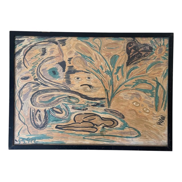 Scandinavian Artist, Symbolist Composition, 1960s-1970s, Watercolor For Sale