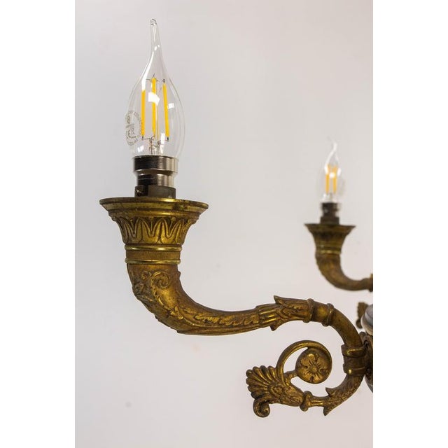 French Empire Style Lustre Bronze and Glass Chandelier, 1890 For Sale - Image 13 of 17