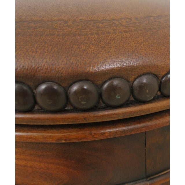 Theodore Alexander Leather Seat Swivel Stool Chairish