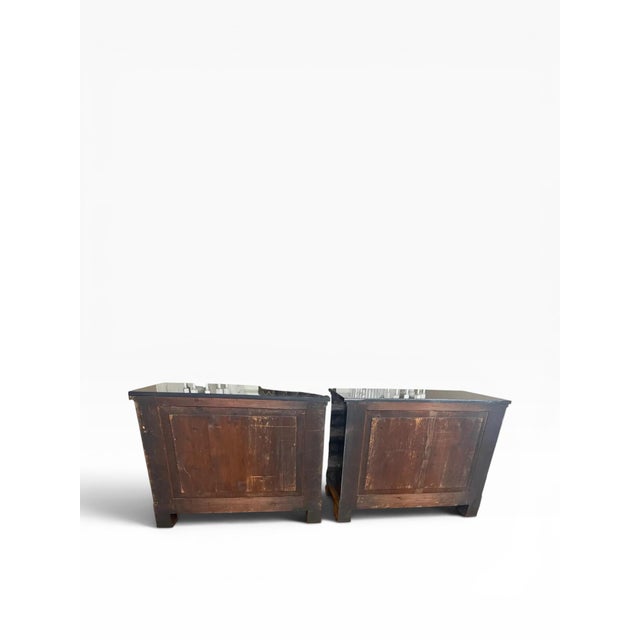 Wood Late 19th Century Ebonized Regency Chests of Drawers/Nightstands (A Pair) For Sale - Image 7 of 14
