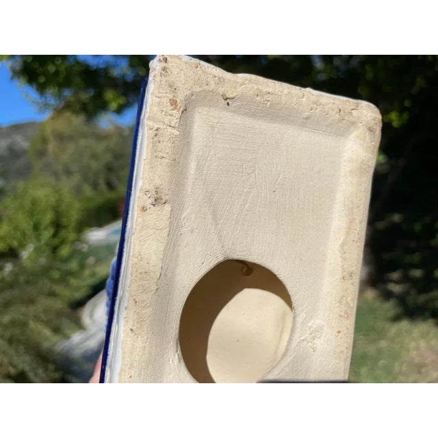 Hollywood Regency Chinese Blue Elephant Garden Plant Stand For Sale - Image 9 of 11