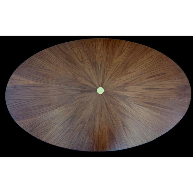 Wood Elegant Radial Dining Table in Walnut For Sale - Image 7 of 7