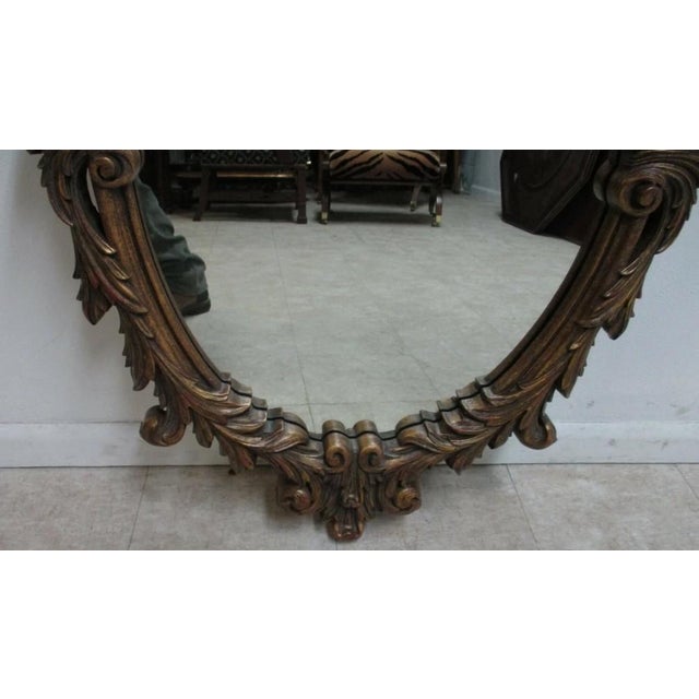 Raschella Home Design French Regency Hanging Wall Mirror Gold Carved For Sale In Philadelphia - Image 6 of 10