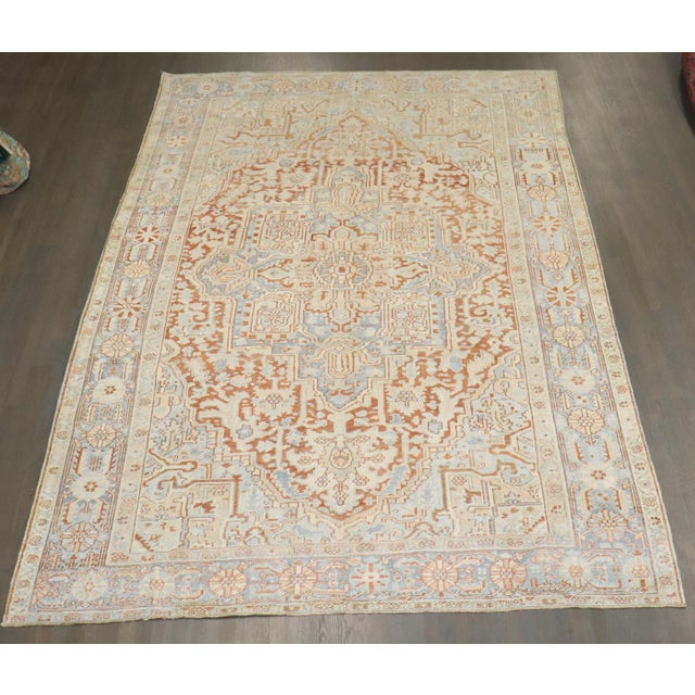 Textile Antique Zabihi Collection Persian Heriz Rug For Sale - Image 7 of 8