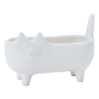 Ceramic Cat Planter (Set of 2) For Sale