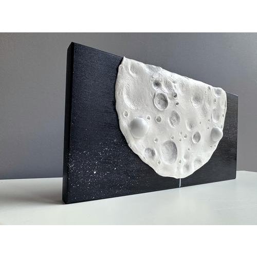 Vera Vizzi, Monochrome Lunar Relief Domino, 2026, Tile Foam-Clay with Enamel on Wood Panel For Sale - Image 6 of 11