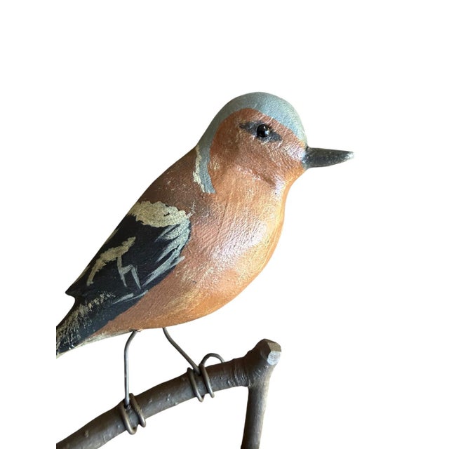 Wood carved bird. Austrian folk art called viechtau.