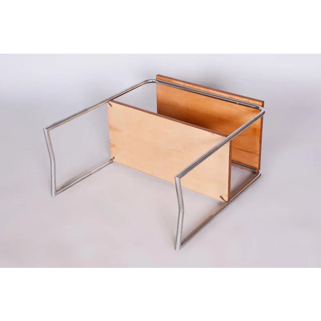 Bauhaus Side Table in Walnut and Chrome by Hynek Gottwald, 1930s For Sale - Image 9 of 10